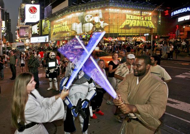 Members of New York Jedi, graphic in 2008, will lapse to Times Square to applaud May a Fourth properly.