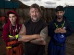 Cornelia Marie Captain Phil Harris (center) and his sons (from left to right) Deckhand Jake Harris and Deckhand Josh Harris photographed on a Cornelia Marie during Deadliest Catch deteriorate six.